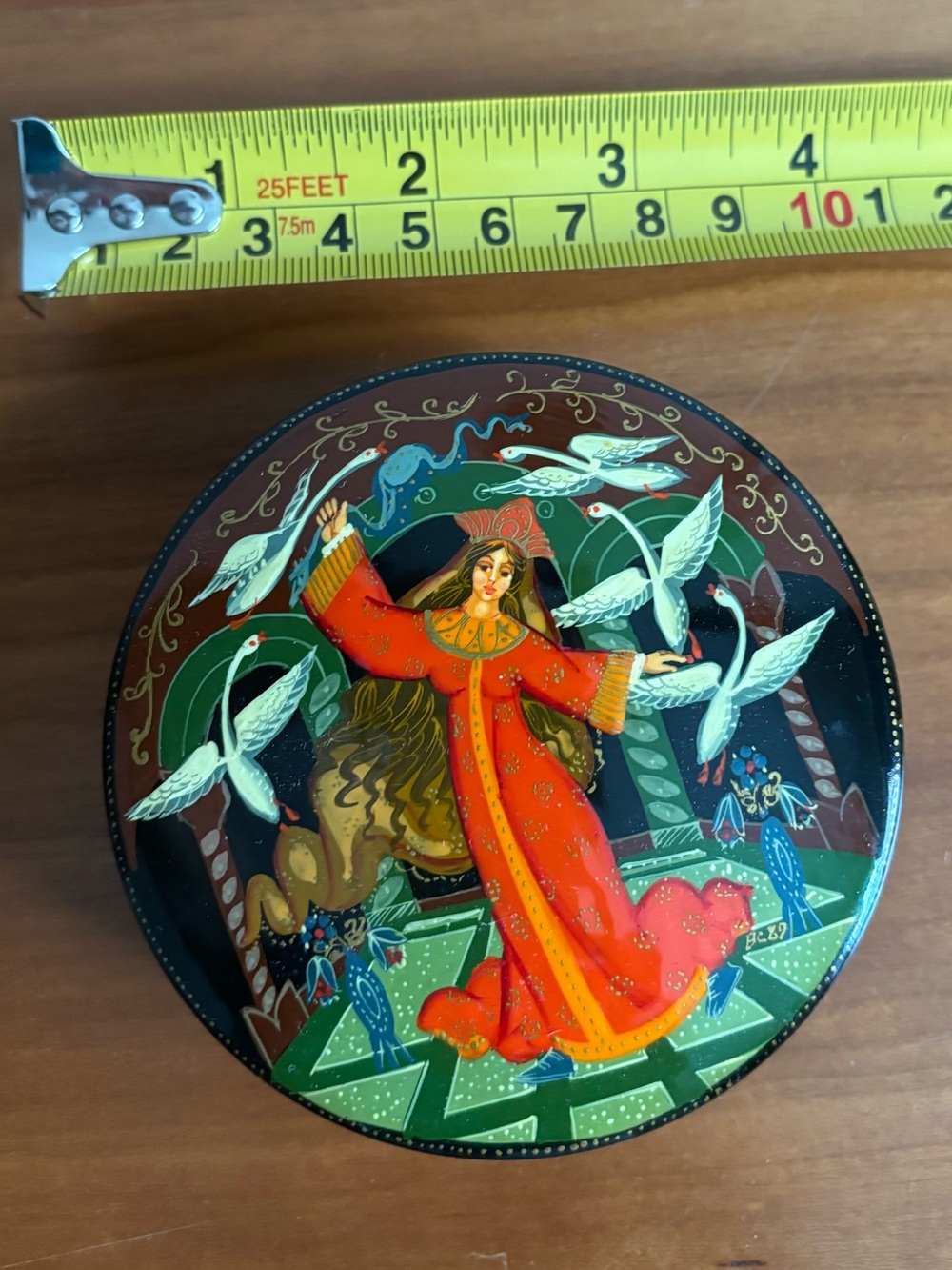 NWOT Russian Hand-Painted Lacquer Fairy Tale Trinket Box